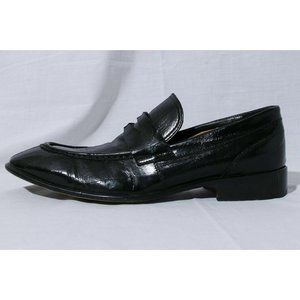 Paolo Iantorno Men's Black Eel Skin Penny Loafer 9